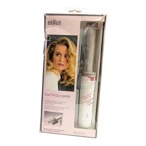 Braun Curl N Go Cordless Curling Iron 3/4" 4507 Tested w/Box Off Grid Camping